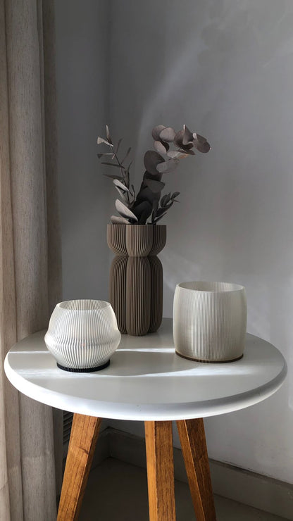Lu Cop - Miconos Candle Holder - PETG / Latte Brown Translucent / H 8cm - 14.95 € - Art de Vivre - www.artdevivre.store