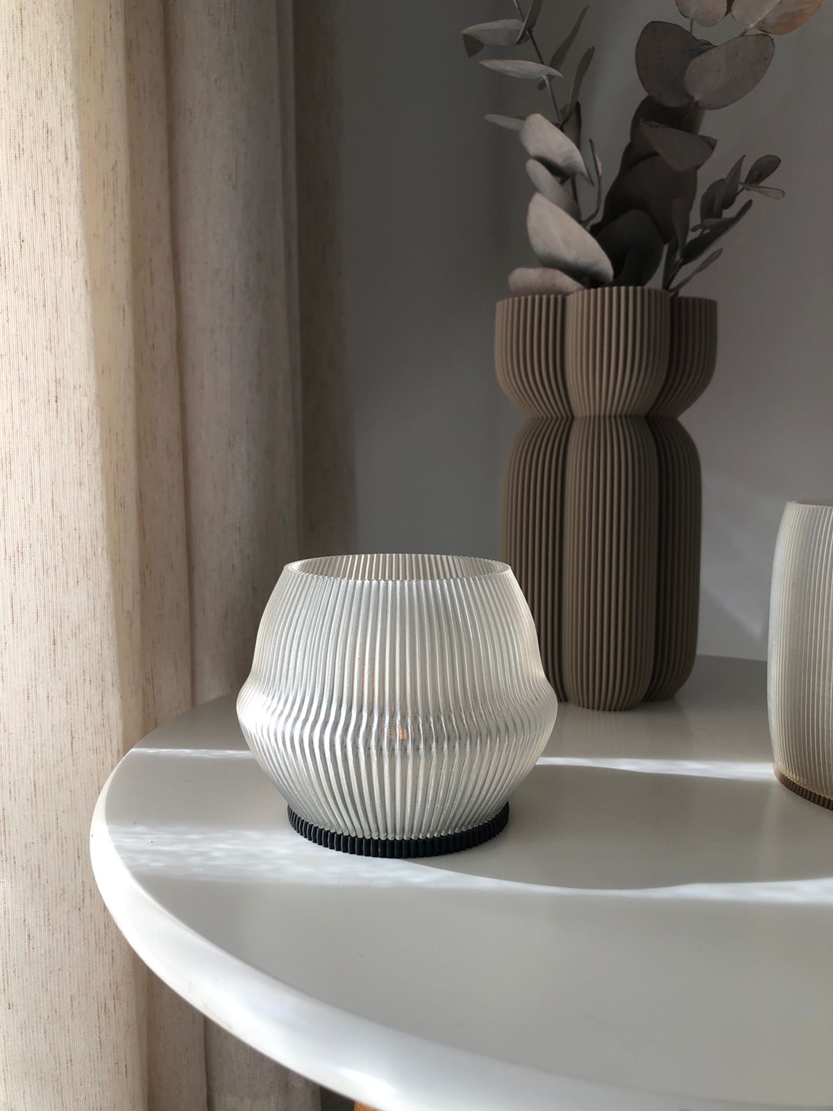 Lu Cop - Miconos Candle Holder - PETG / Latte Brown Translucent / H 8cm - 14.95 € - Art de Vivre - www.artdevivre.store